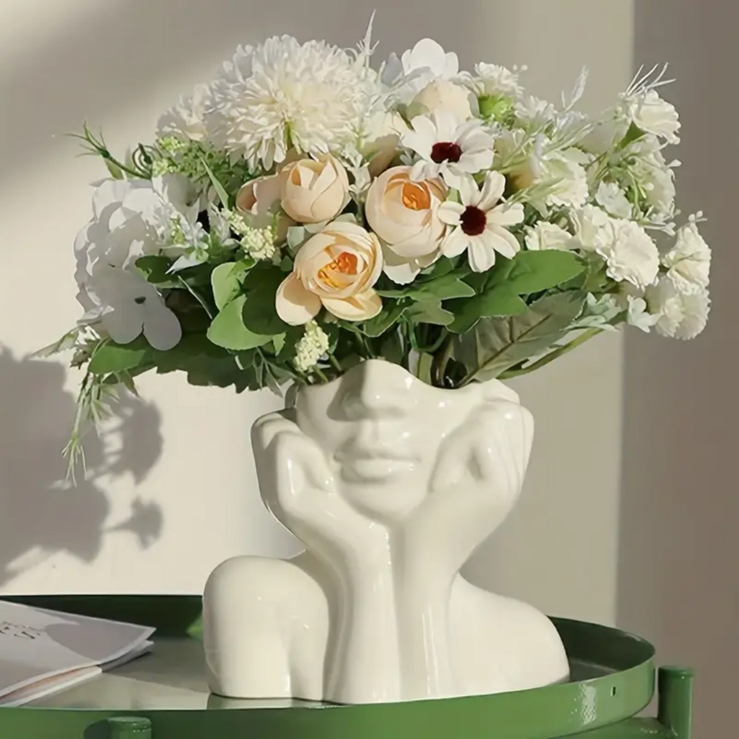 Nordic Style Human Face Boho Vase