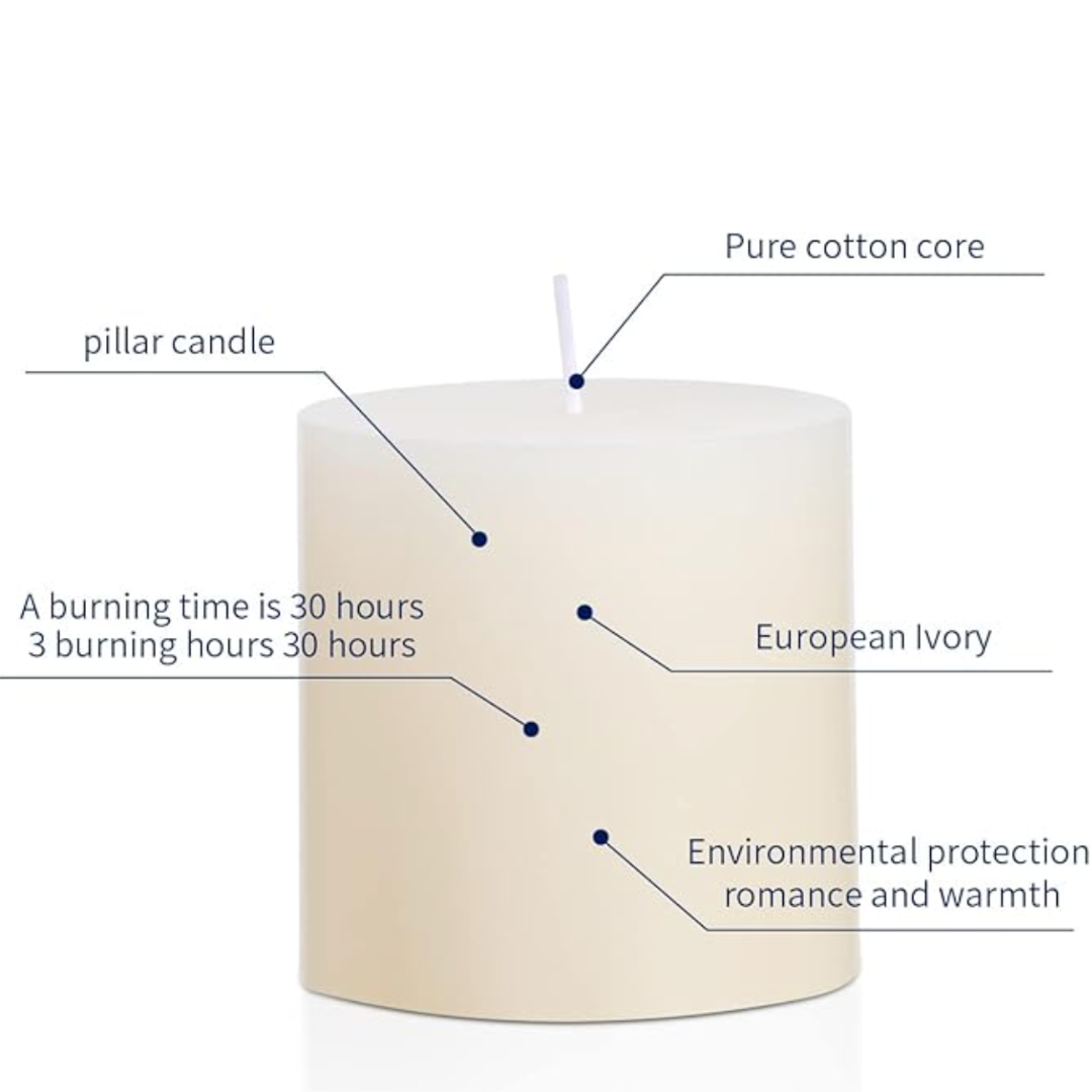 Ivory Pillar Candles