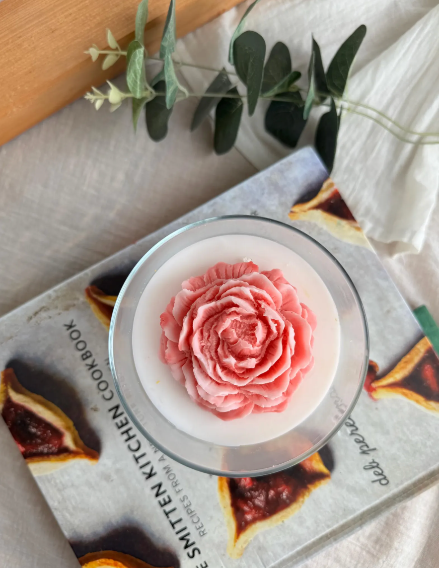 Peony Flower Candle